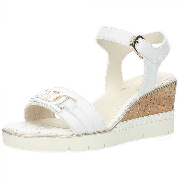 Eigendom marge regen Witte sandalen met sleehak van Tamaris | BENT.be