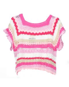 Roze crochet top