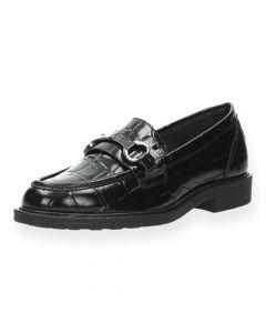 Zwarte loafers Croco