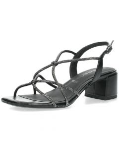 Zwarte glitter sandalen met hak