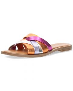 Metallic multicolour slippers